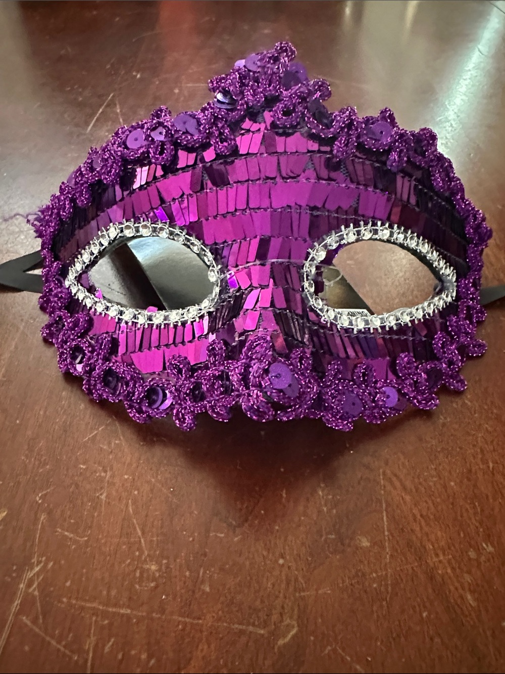 Purple Sequin Masquerade Eye Mask - Women's Accessory